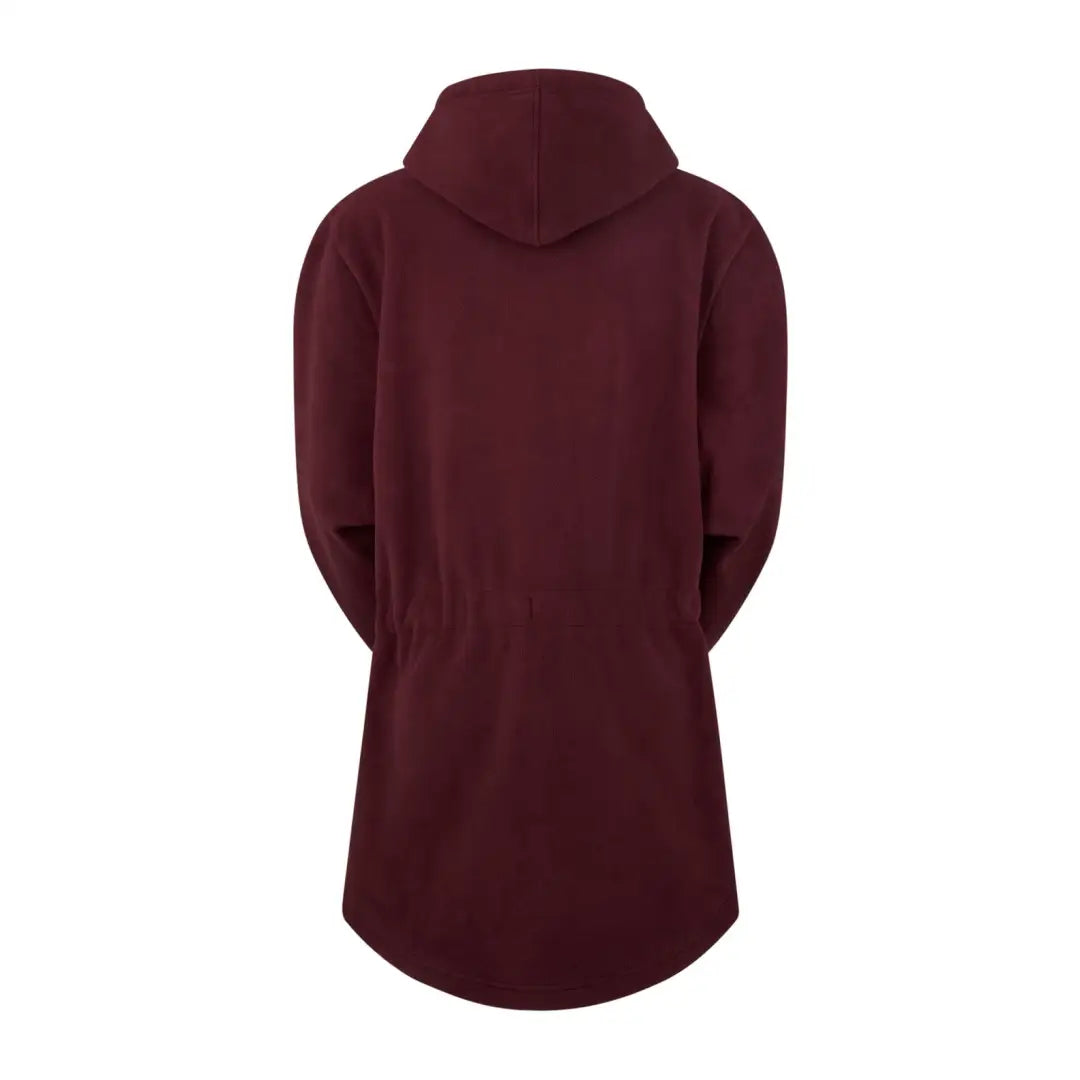 Burgundy hooded long coat with curved hemline from Ridgeline Ladies Salt Marsh Fleece