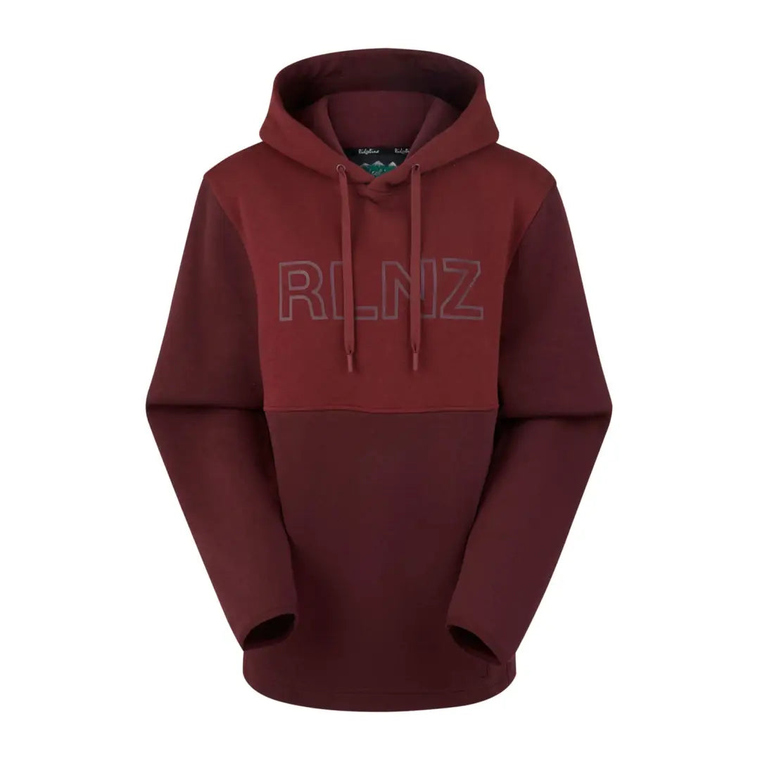 Burgundy Ridgeline Ladies South Island Hoodie featuring RLNZ text on front