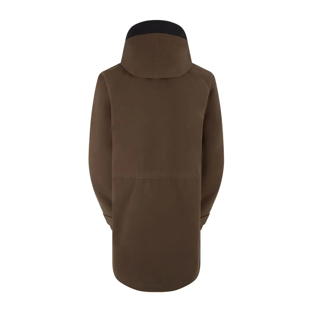 Brown waterproof Ridgeline Monsoon Classic Smock with high collar and sleek silhouette