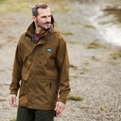 Brown waterproof Ridgeline Monsoon Light Jacket perfect for wet weather adventures