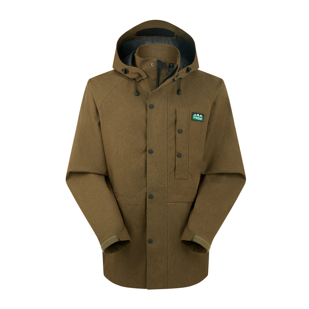 Brown hooded Ridgeline Monsoon Light Jacket perfect for outdoor adventures