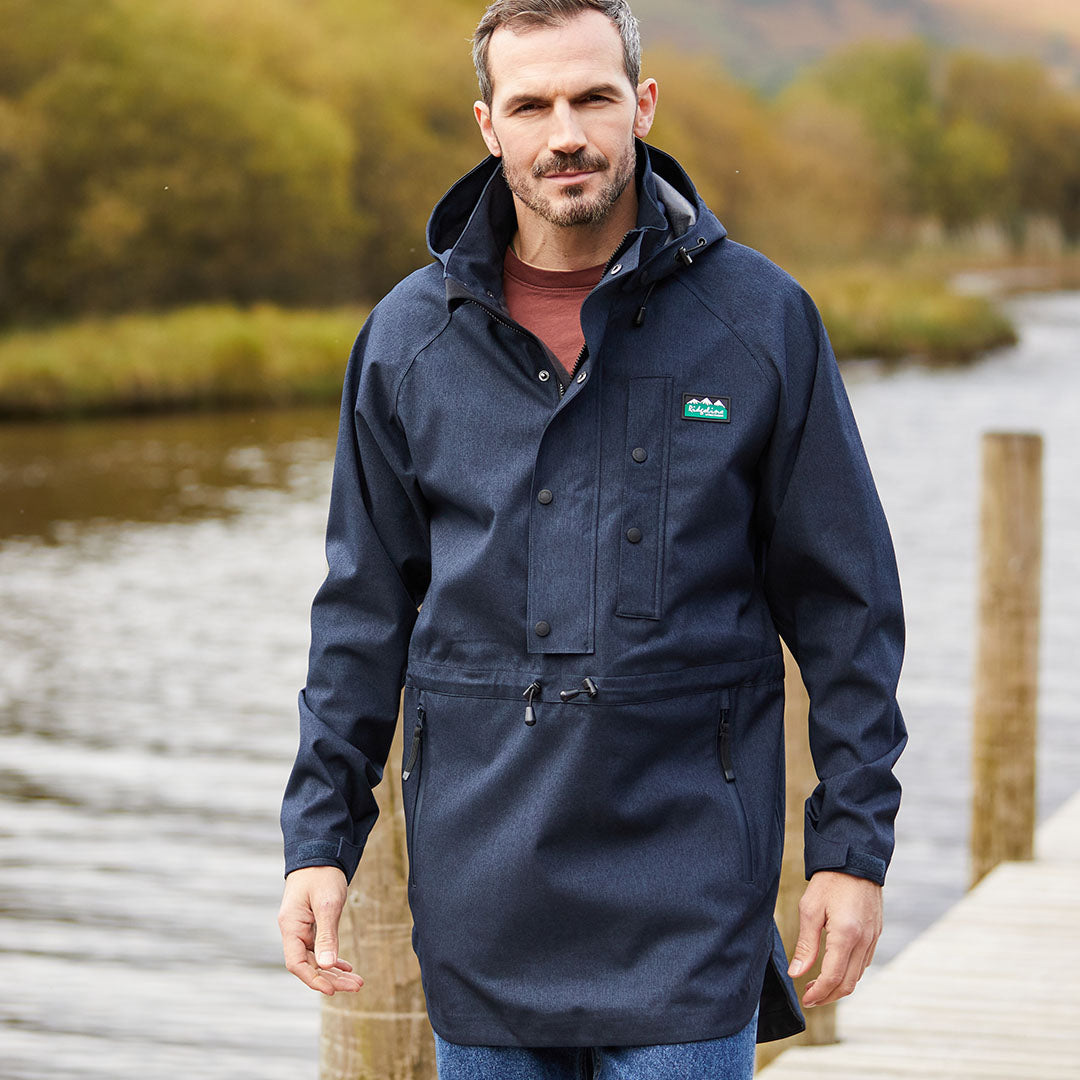 Navy blue hooded anorak from Ridgeline Monsoon Light Smock for stylish outdoor adventures