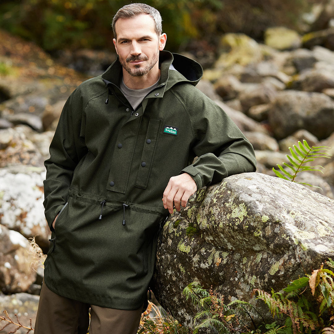 Green hooded outdoor jacket from the Ridgeline Monsoon Light Smock collection