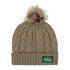 Knitted Ridgeline Nordic Fleck Bobble Hat with fur pompom and green logo patch