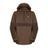 Brown hooded pullover Ridgeline Pintail Ghillie Smock with half-zip and green logo