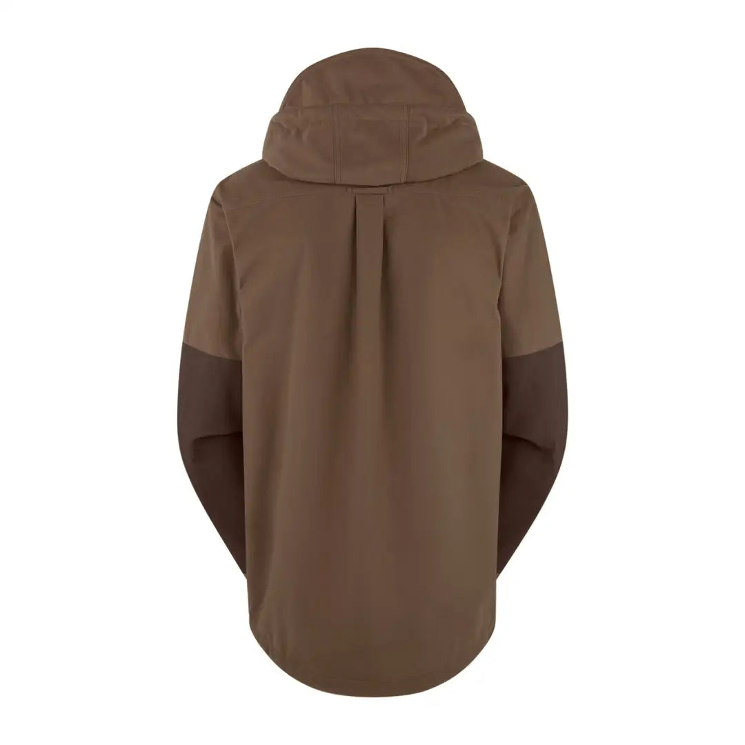 Brown Hooded Jacket with Two-Tone Design and Pleated Back - Ridgeline Pintail Ghillie Smock