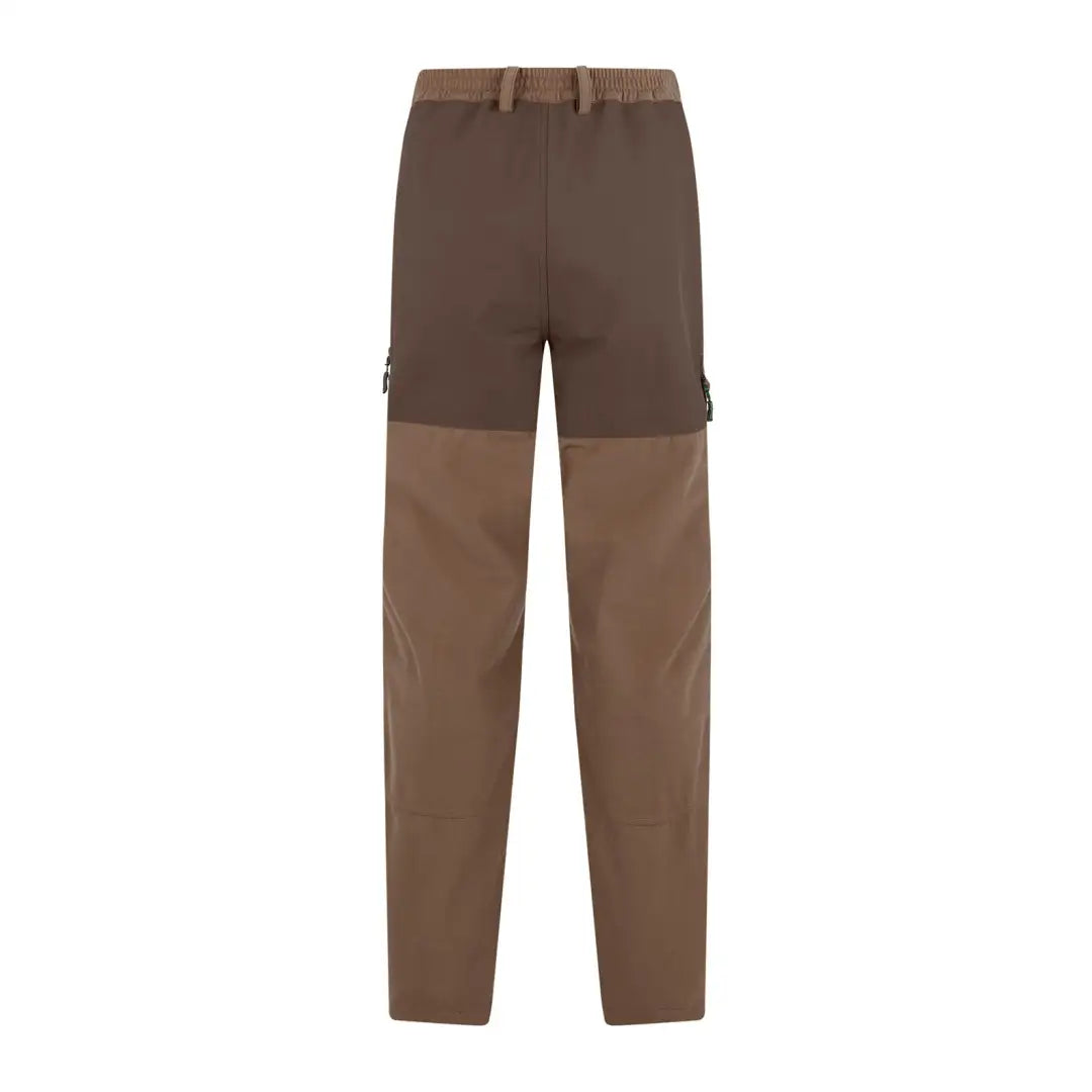 Two-tone brown Ridgeline Pintail Ghillie Trousers with a stylish belt