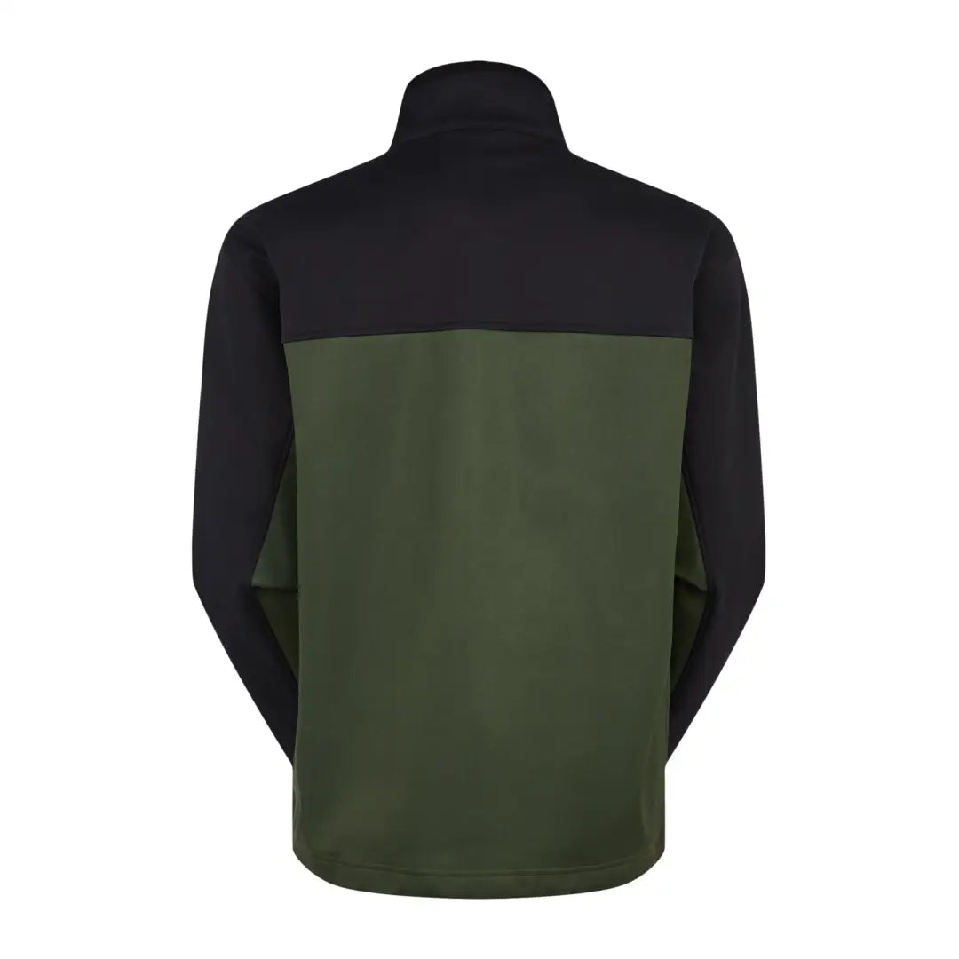 Two-tone Ridgeline Ranger Softshell Jacket with black and olive green, two zipped pockets