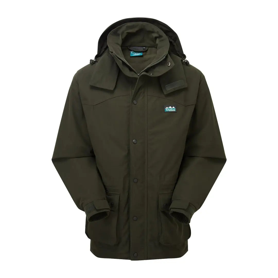 Dark green Ridgeline Torrent Euro III Waterproof Jacket with pockets and logo