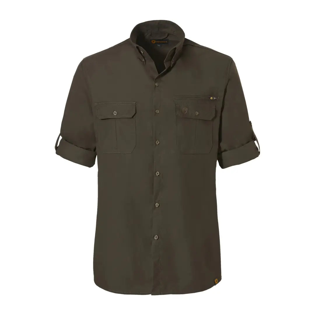 Dark green Rovince Ergoline Shirt with roll-up sleeves and permanent anti-tick treatment