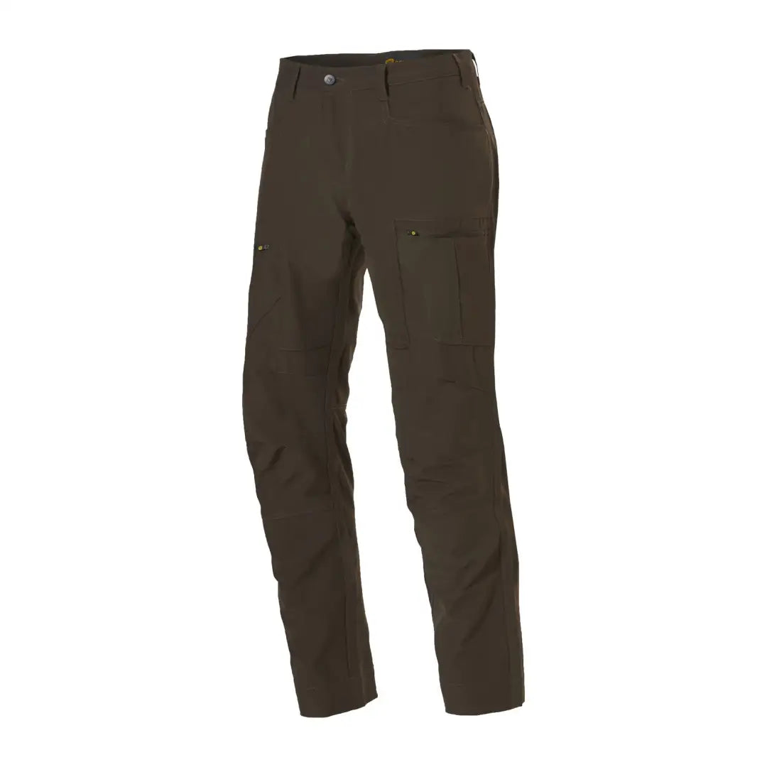 Dark brown Rovince Savanna Stretch Trousers, perfect real walking pant with side pockets