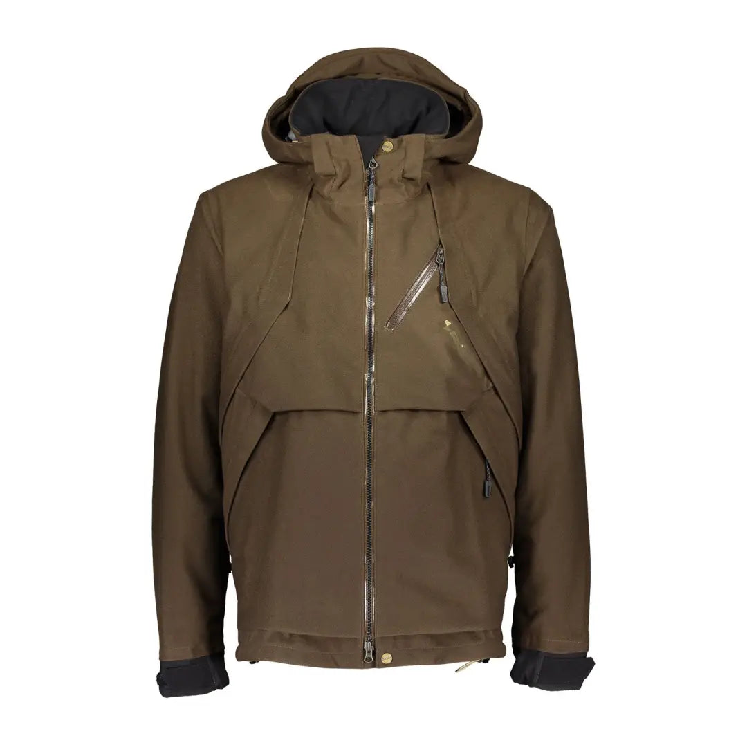 Brown hooded Sasta Mehto Pro 2.0 Jacket perfect for country clothing and outdoor hunting adventures