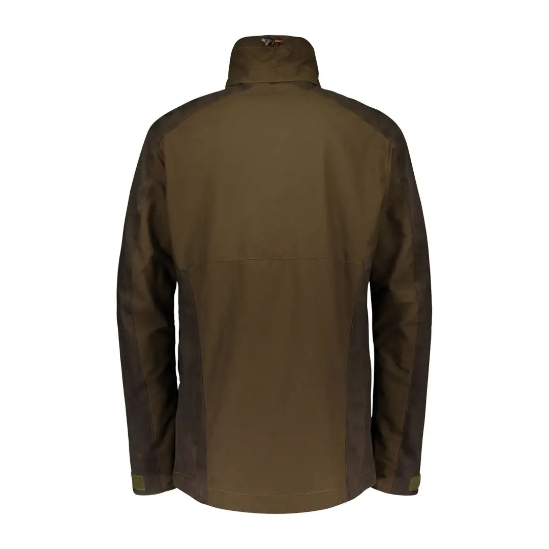 Olive green Sasta Vuono Jacket with high collar, perfect for country clothing and outdoors