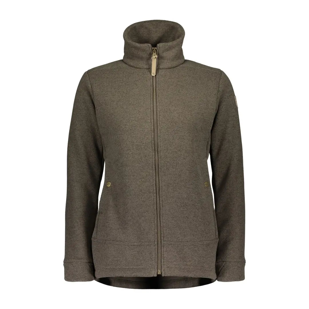 Olive green fleece jacket with high collar perfect for country clothing and outdoor adventures