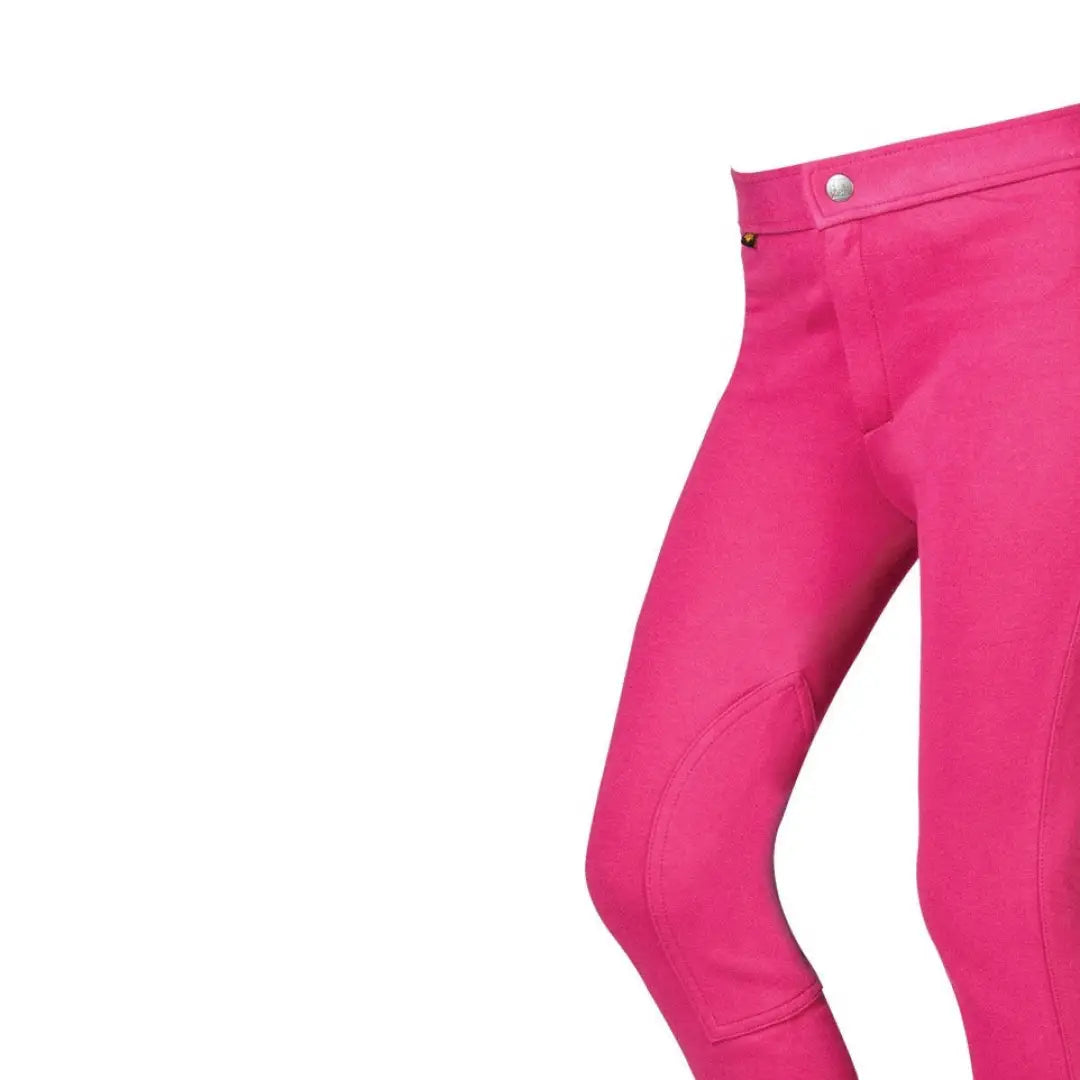 Bright pink Saxon Childs Warm Up Jodhpurs II perfect for stylish and comfy workouts