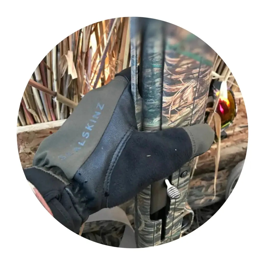 Camouflage-patterned Sealskinz Fordham Hunting Glove for waterproof gun cut protection