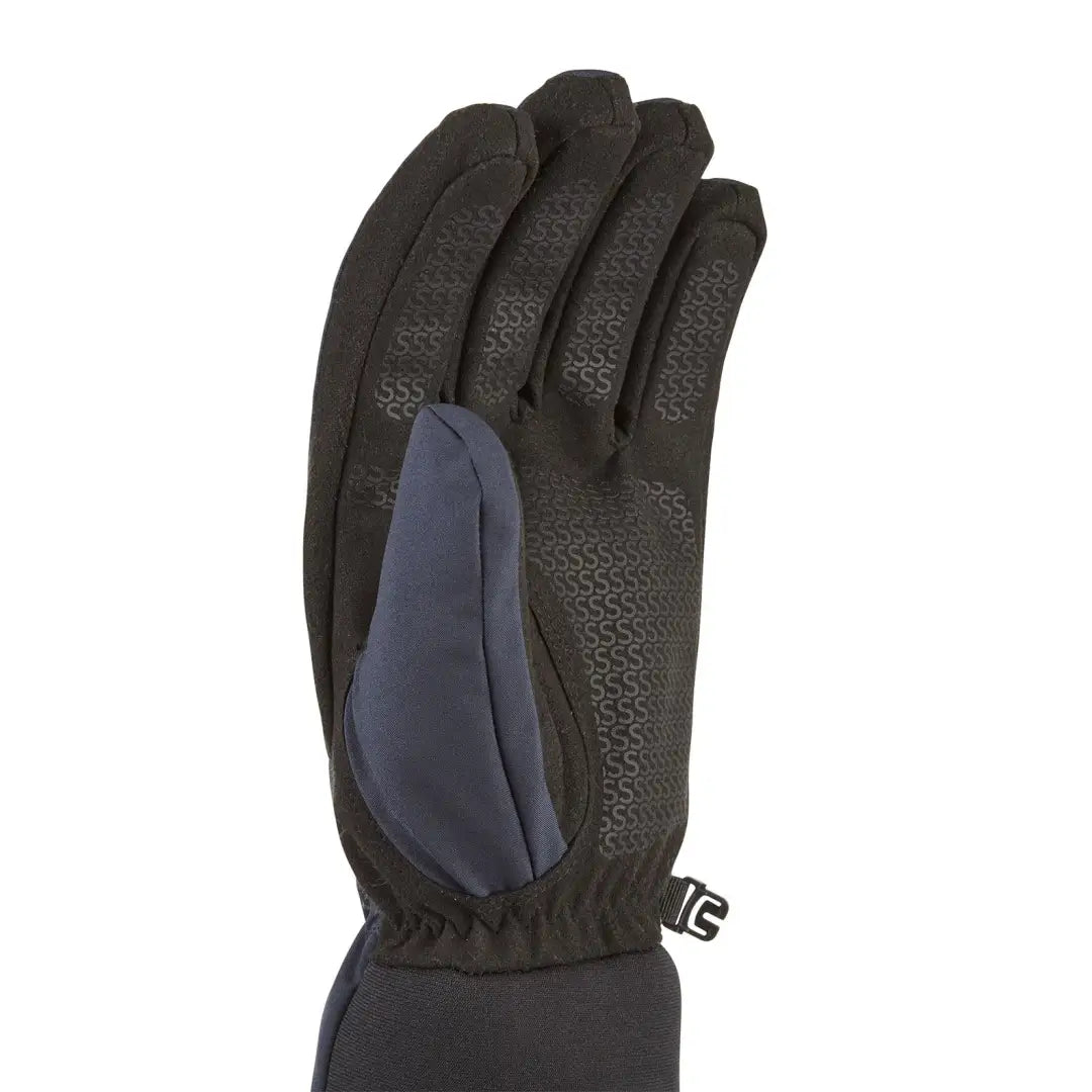 Black Sealskinz Griston Glove with blue panel, perfect for country clothing and outdoor hunting