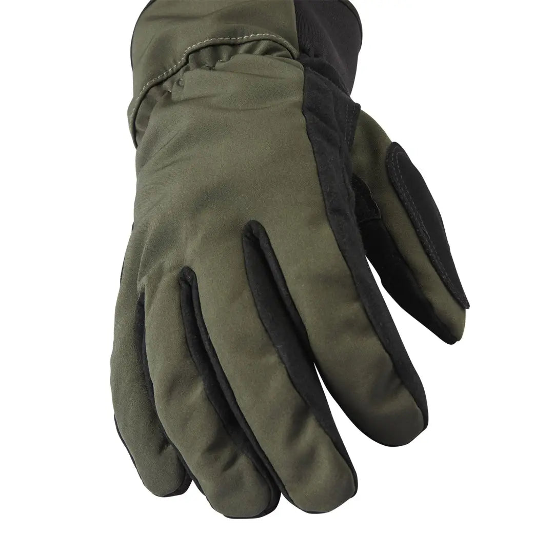 Olive green and black Sealskinz Howe Glove, perfect for weather multi-activity adventures