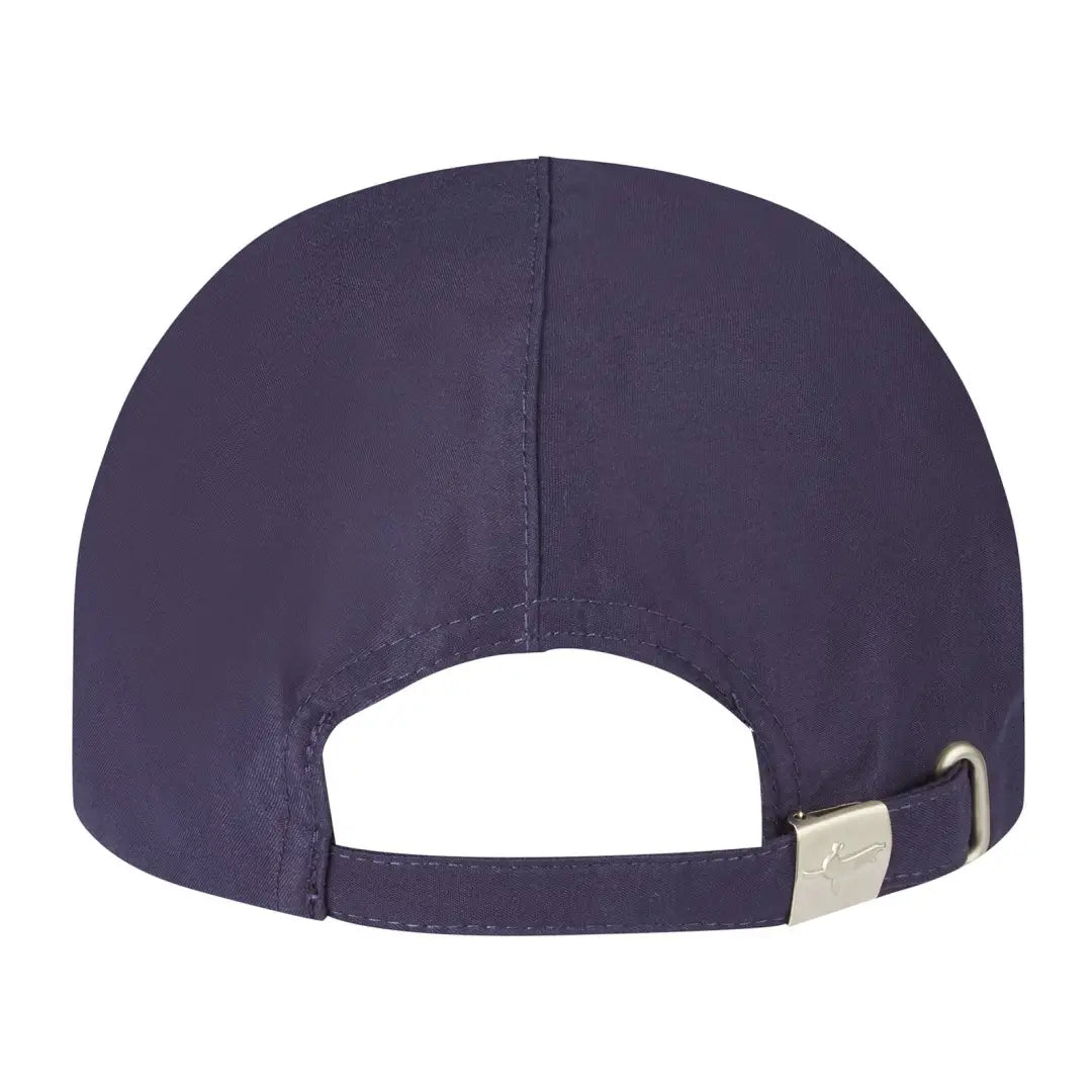 Navy blue waterproof cap made with extra-durable nylon fabric and adjustable strap