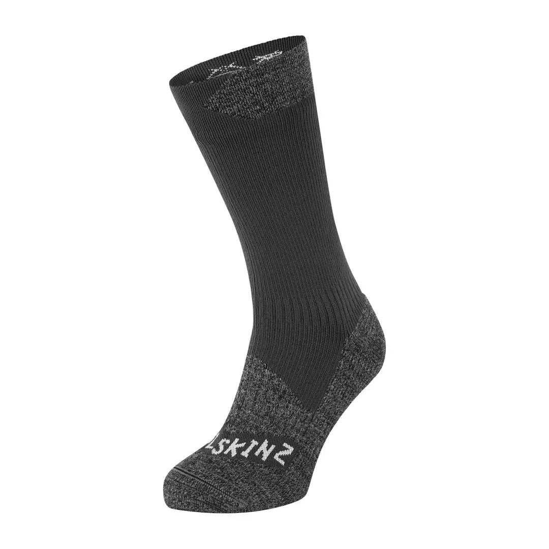 Black Raynham Waterproof Sock featuring SKIN2 text on the foot area for great performance