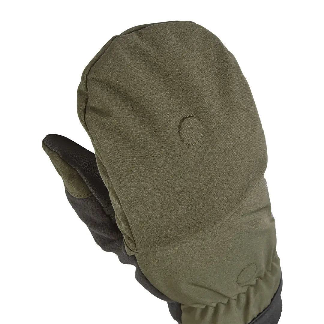 Olive green Sealskinz Walpole Sporting Mitt, a lightweight windproof mitt engineered for comfort