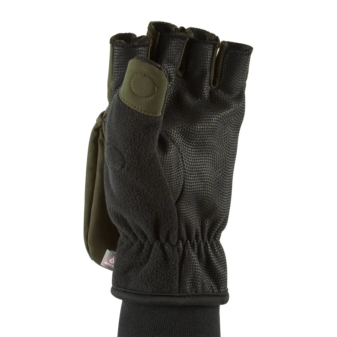 Lightweight windproof mitt featuring a dark design and reinforced palm for high levels of durability