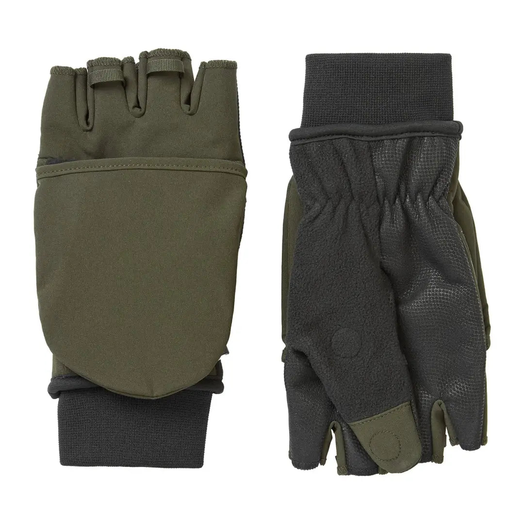 Lightweight windproof mitt in olive green and black, perfect for outdoor adventures