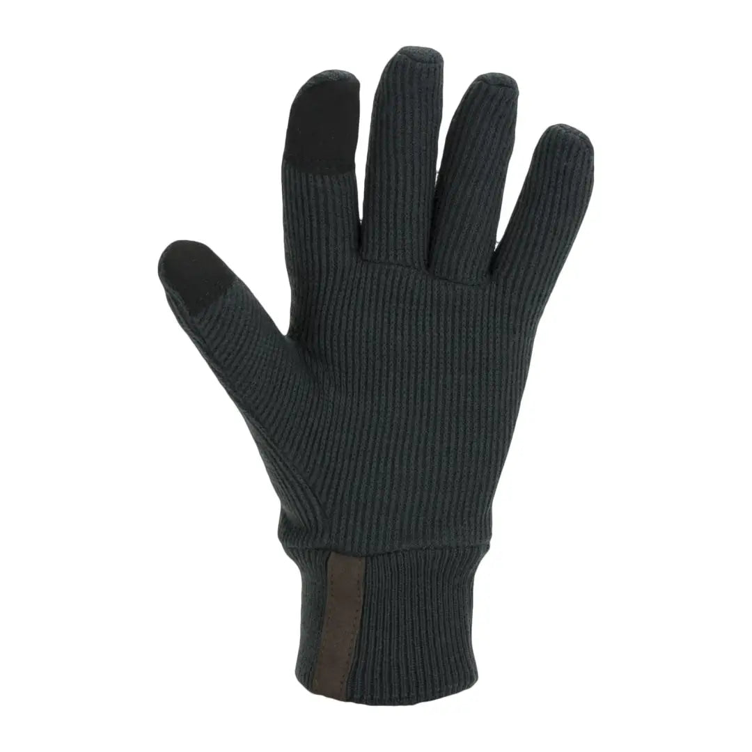 Black ribbed cuff knitted gloves for all-weather protection by SealSkinz