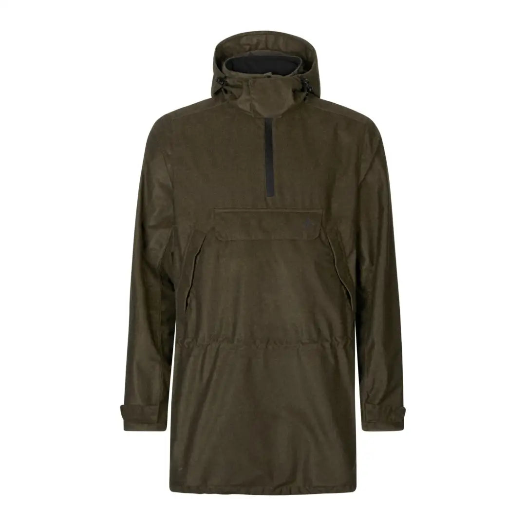 Olive green Seeland Avail Smock with front pocket and half-zip for no-frills hunting