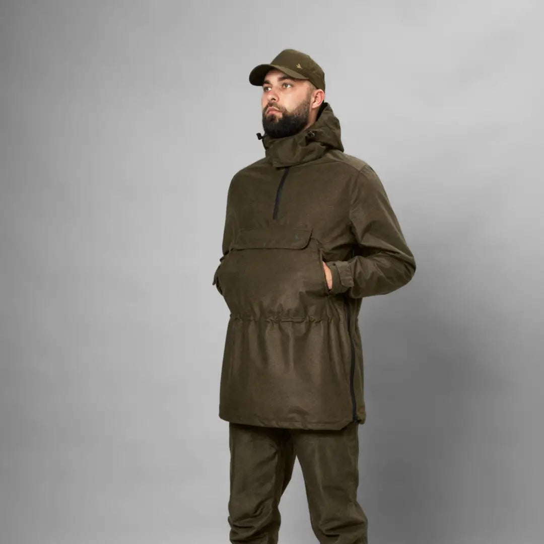 Olive green Seeland Avail Smock anorak jacket and pants, perfect for no-frills hunting