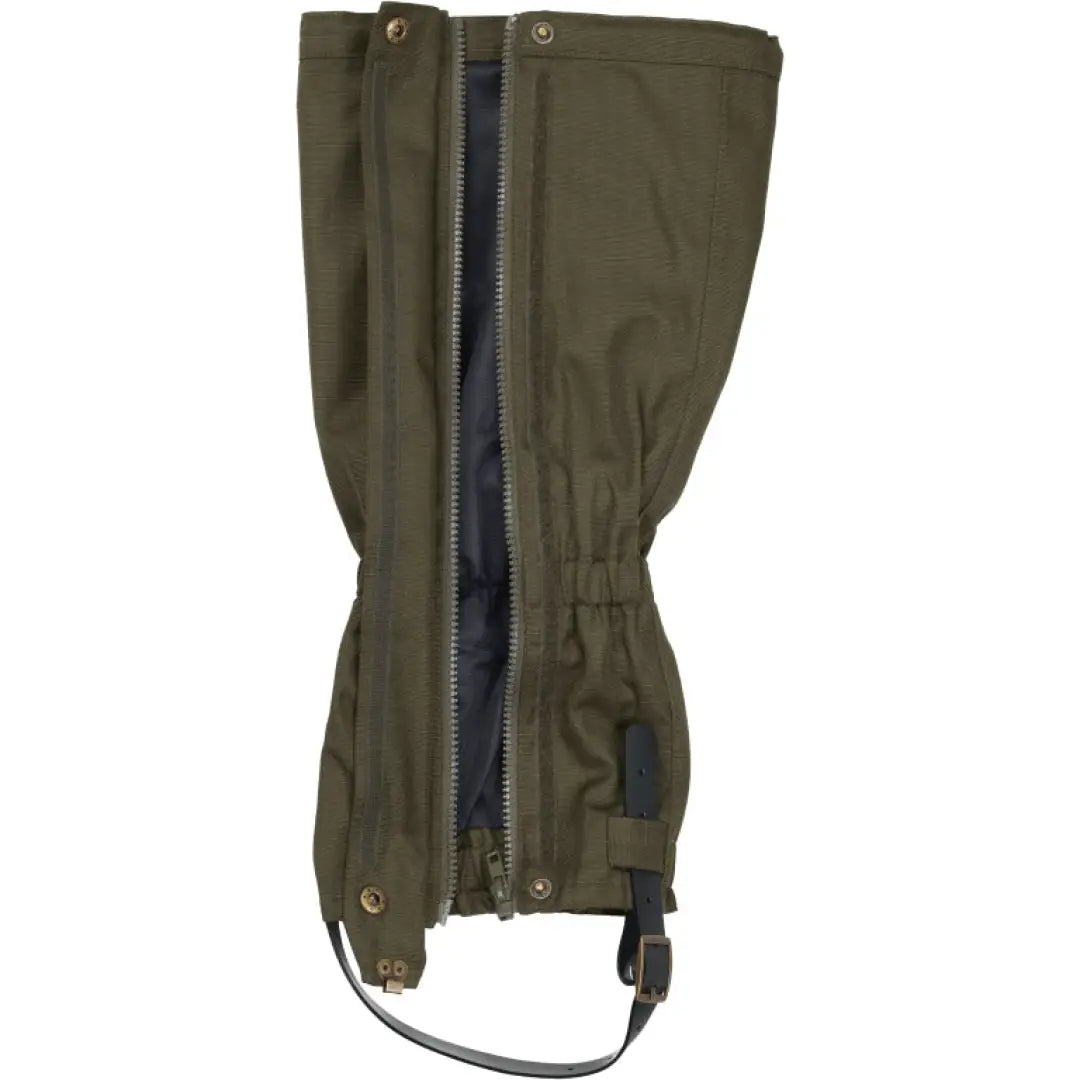 Olive green Seeland Buckthorn gaiters with zipper and adjustable straps for waterproof protection