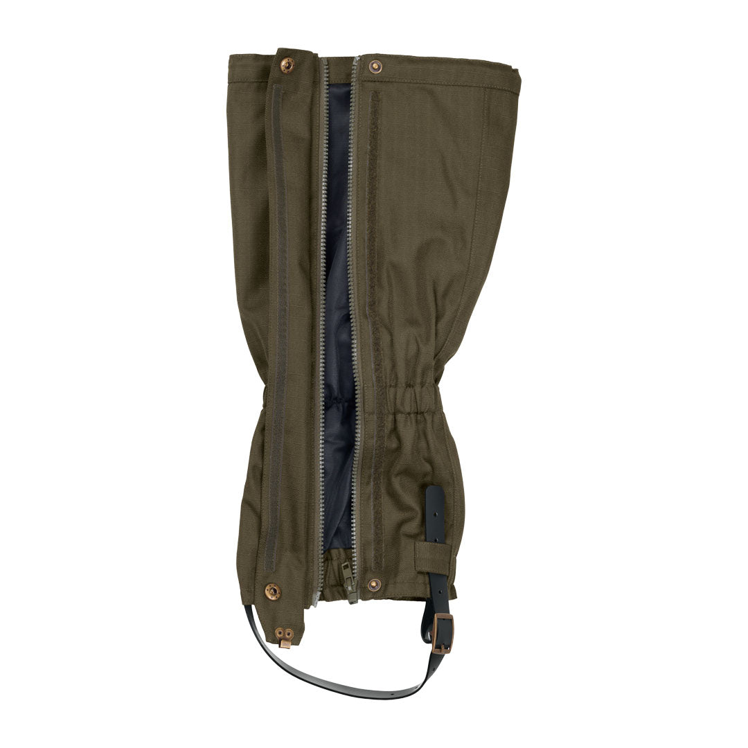 Olive green Seeland Buckthorn Gaiters with zipper for outdoor adventures