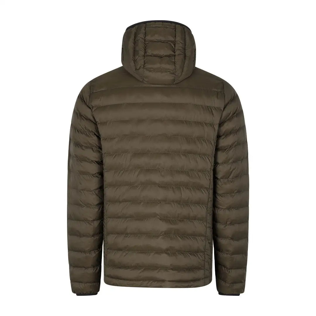 Olive green quilted puffer jacket with hood, perfect for chilly days, Seeland Fahrenheit Jacket