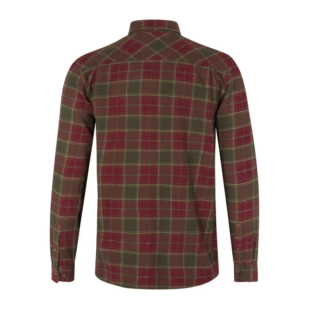 Burgundy and olive green Seeland Glen Flannel Shirt for a stylish, cozy look