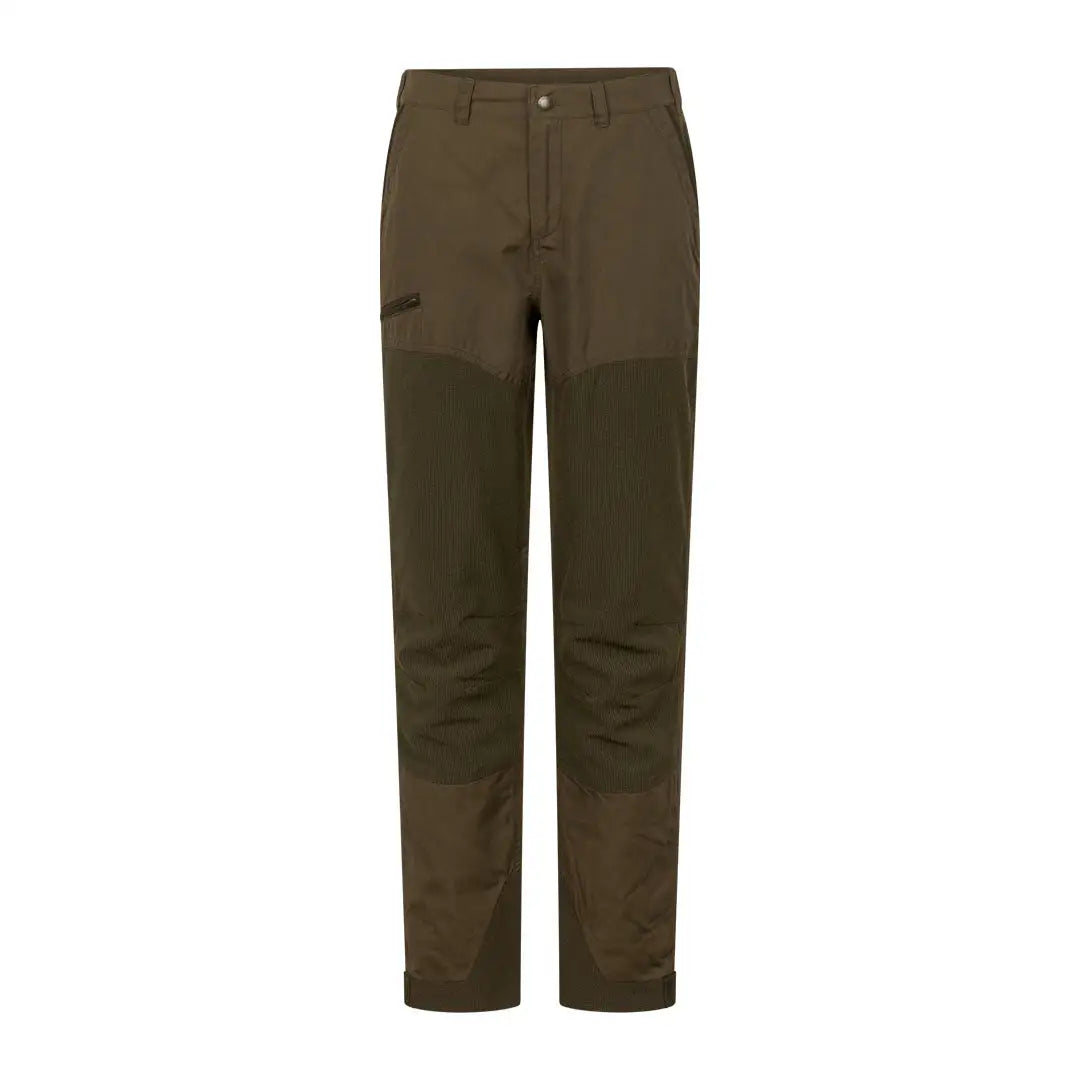 Dark olive green Seeland Key-Point Kora ladies trousers with reinforced knees and pocket