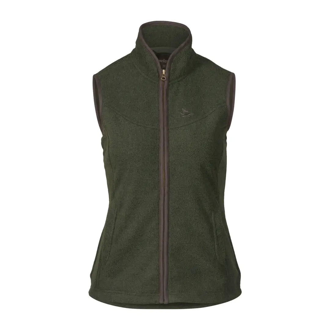 Dark green Seeland Ladies Woodcock Fleece Vest with full-length zipper feature