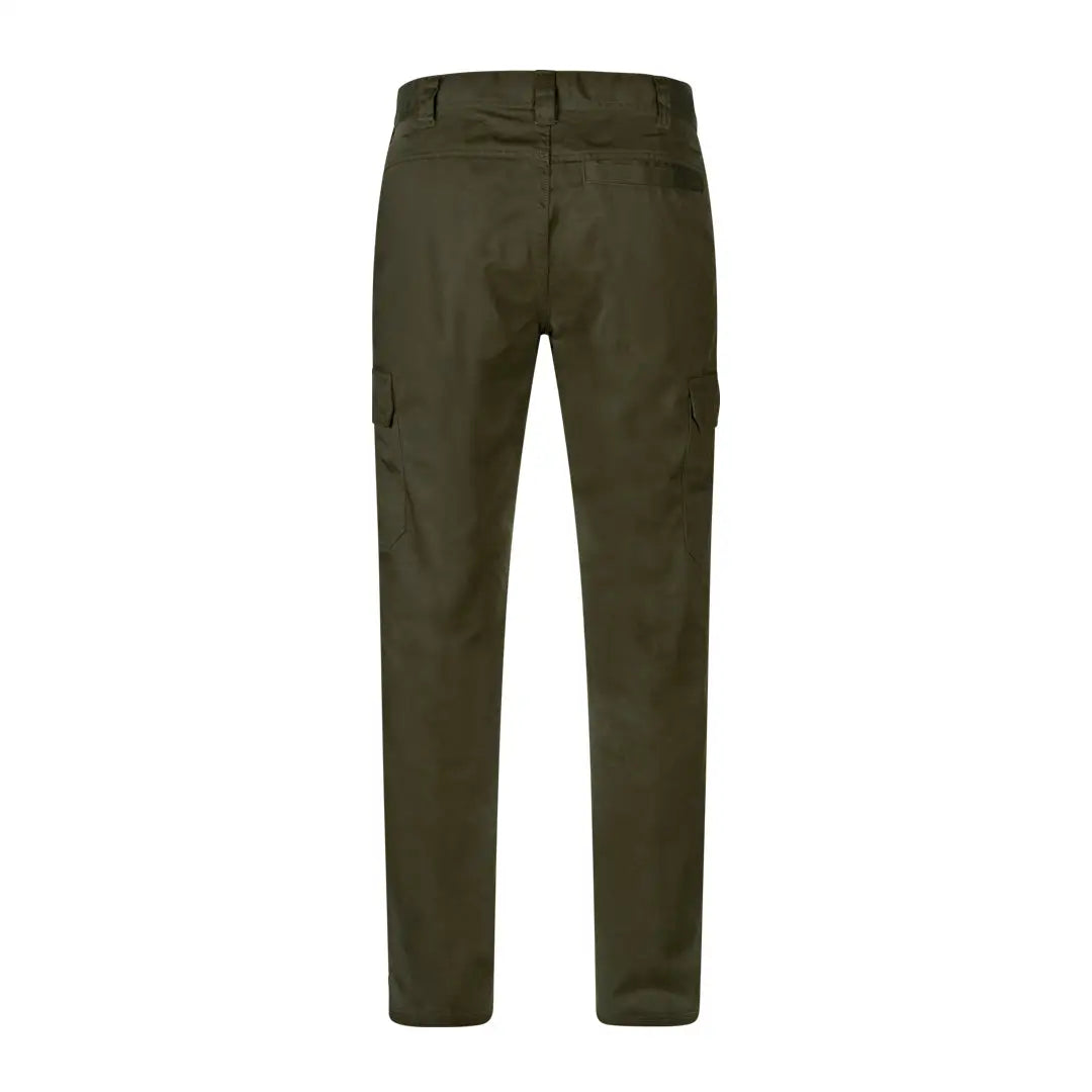 Olive green Seeland Oak Trousers featuring side pockets for style and convenience