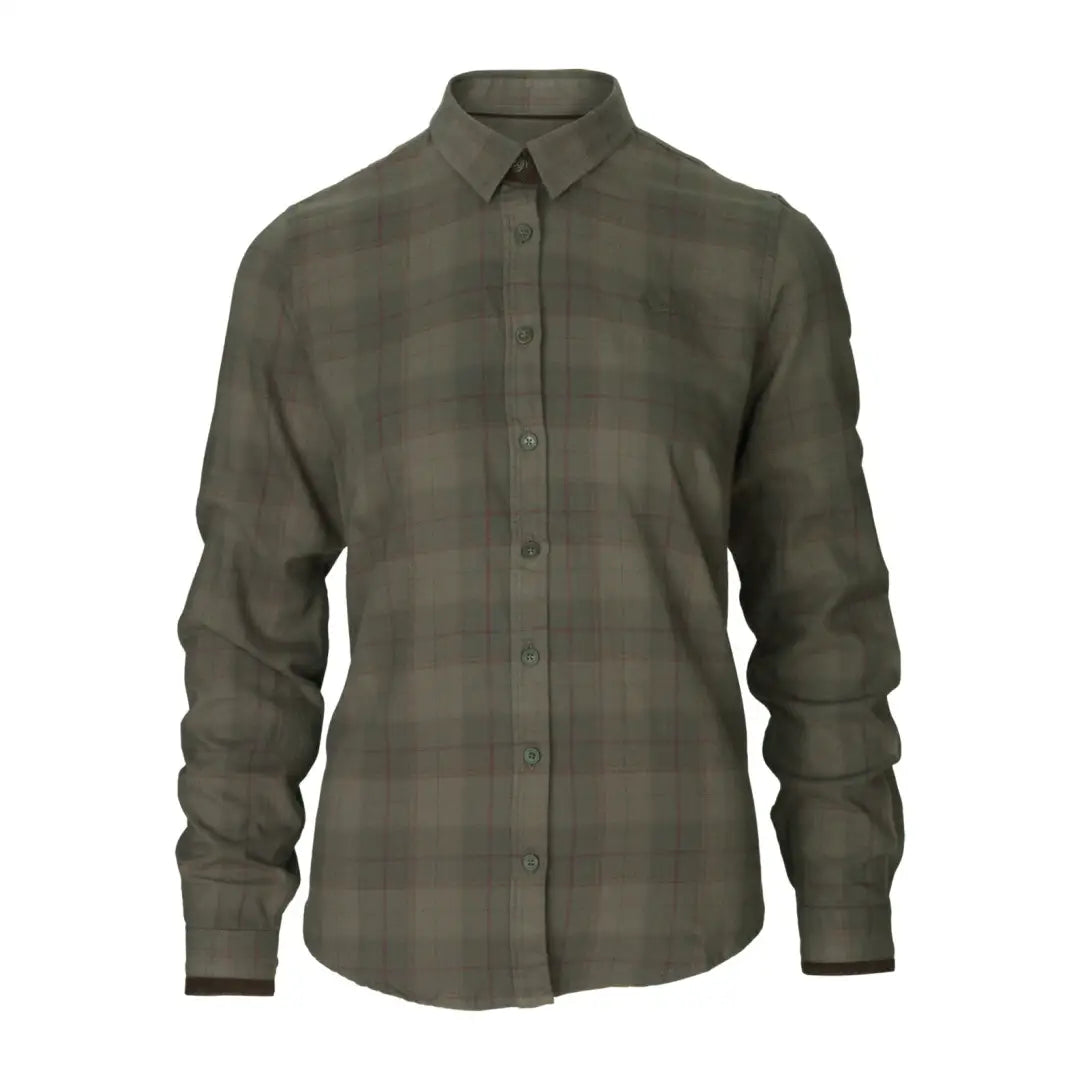 Olive green plaid long sleeve shirt from Seeland Womens Range perfect for any outing