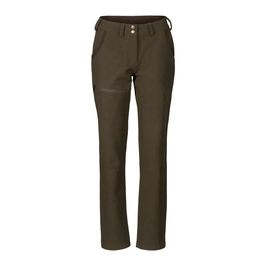 Dark olive green Seeland Woodcock Advanced Women’s Trousers for outdoor adventures