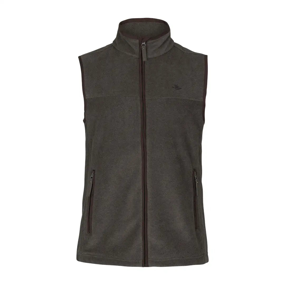 Dark green Seeland Woodcock Earl Fleece Waistcoat with high collar and side pockets