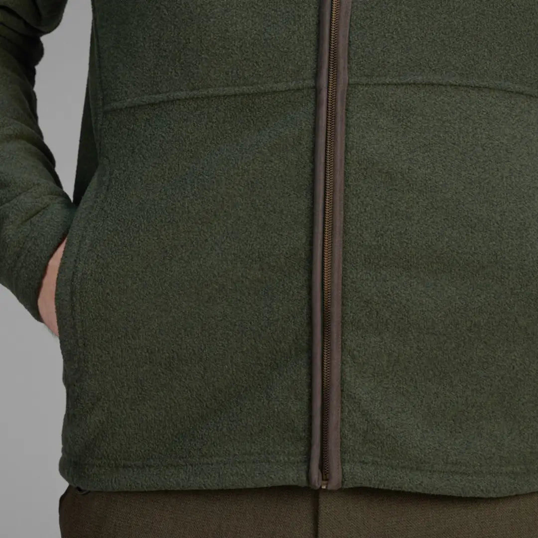 Dark green Seeland Woodcock Fleece jacket with zipper, perfect for shooting parties