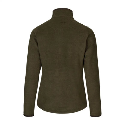 Dark green Ivy Fleece Jacket with high collar and full-length zipper design