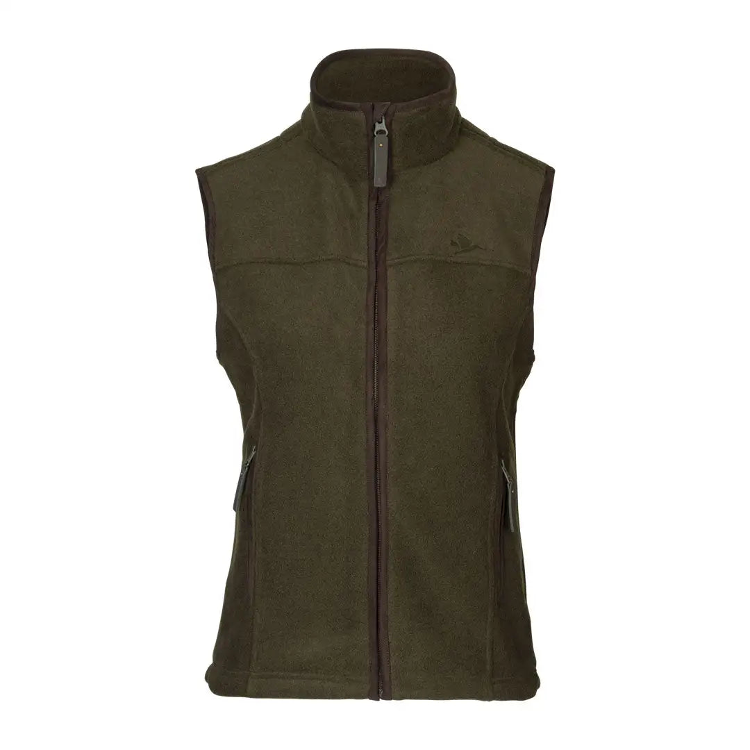 Dark green Seeland Woodcock Ivy Fleece Waistcoat with full-length zipper