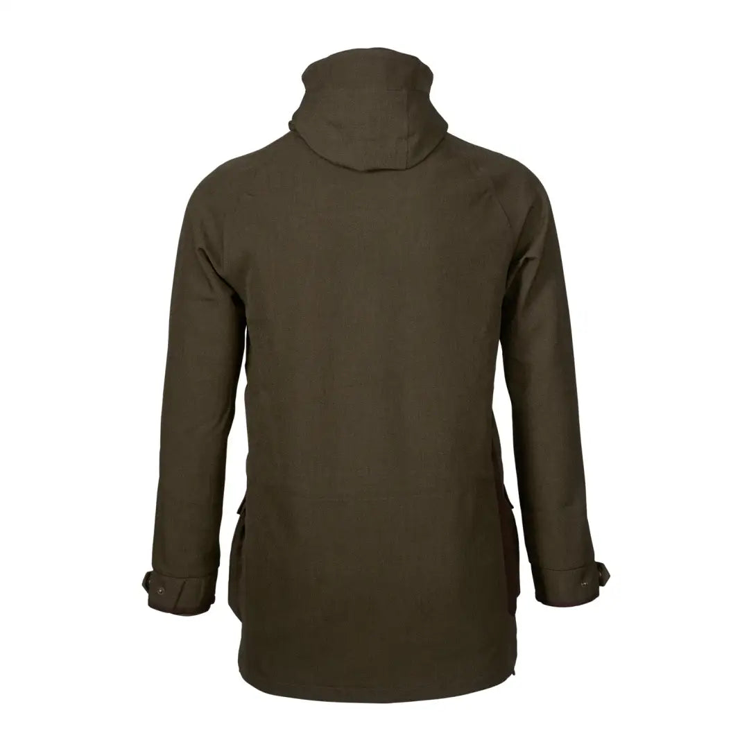 Dark olive green turtleneck sweater perfect for wearing with the Woodcock Advanced Jacket