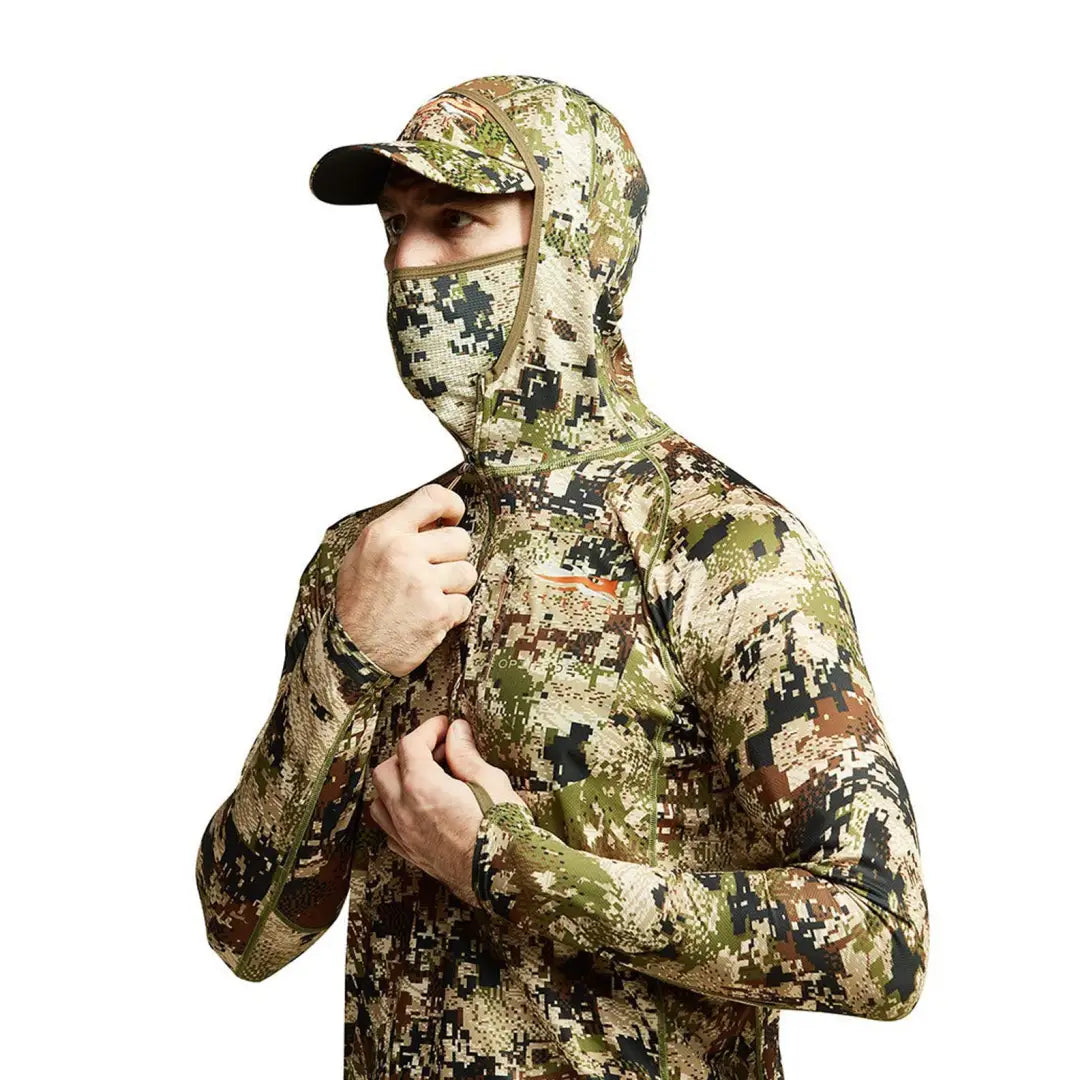 Camouflage Sitka Core Lightweight Hoody with matching cap and face covering