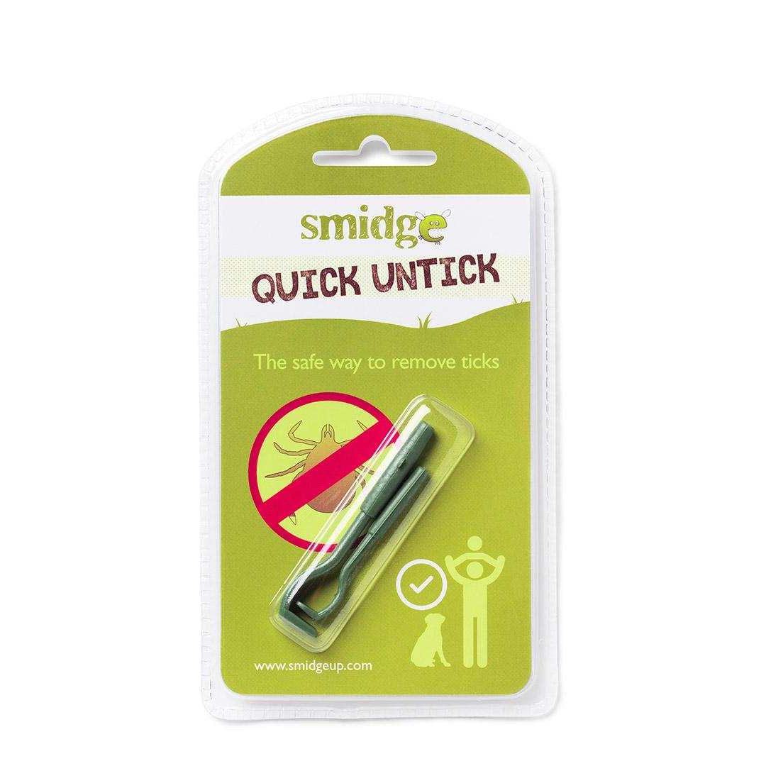 Packaged Smidge Quick Untick tools for safely remove ticks and prevent Lyme disease