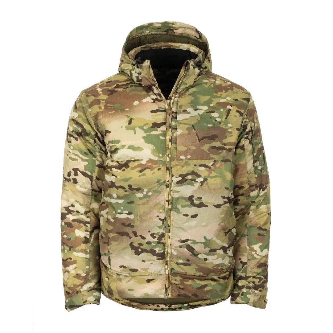 Camouflage Snugpak Arrowhead Technical Insulated Jacket with hood and zipper front