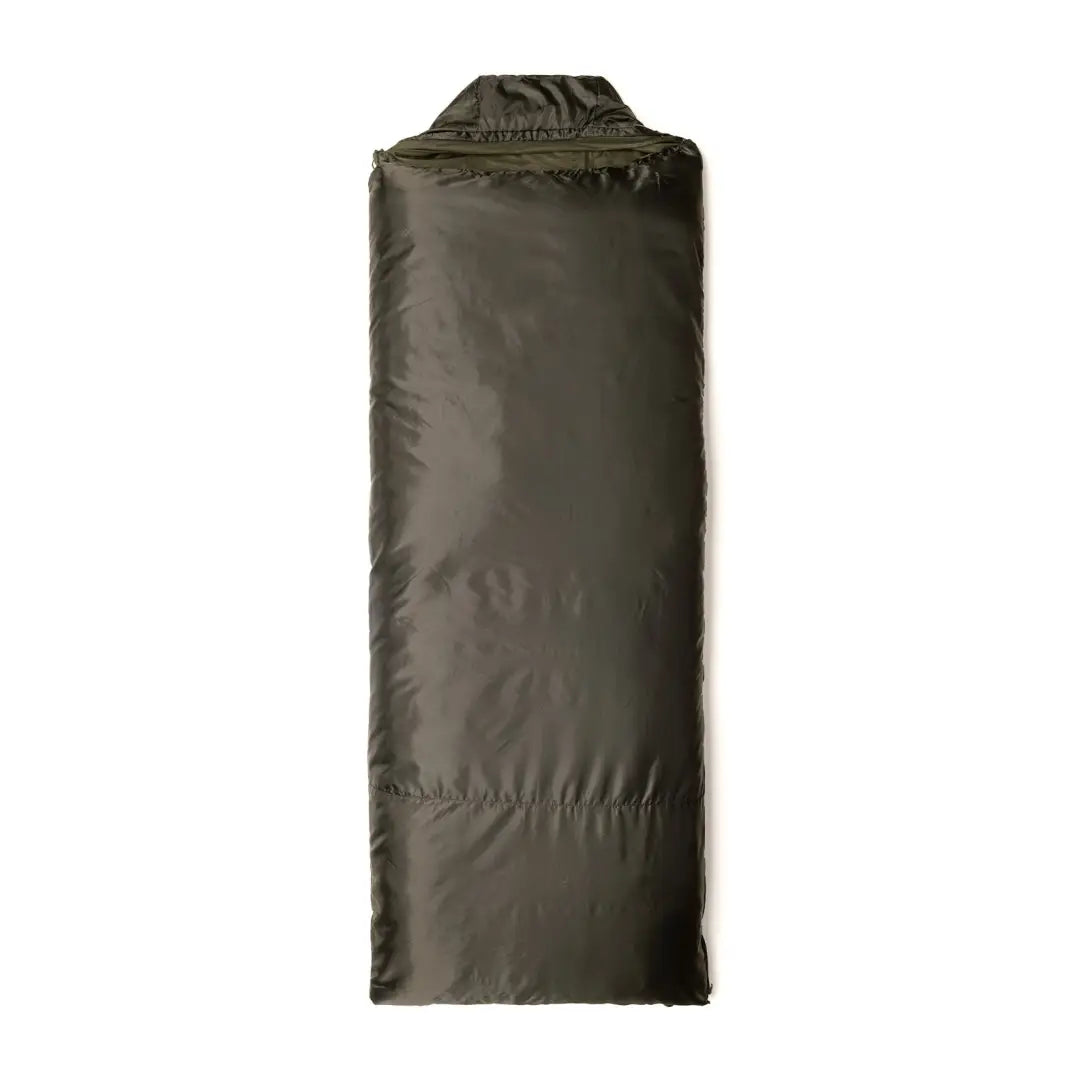 Olive green sleeping bag, Snugpak Jungle Bag with a rolled collar for tropical conditions