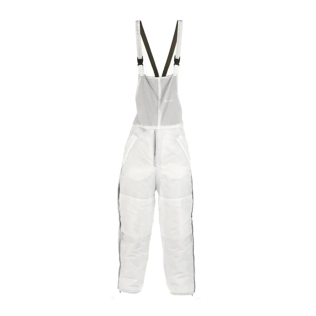 White salopettes reversible with leg zip for ultimate outdoor warmth and comfort