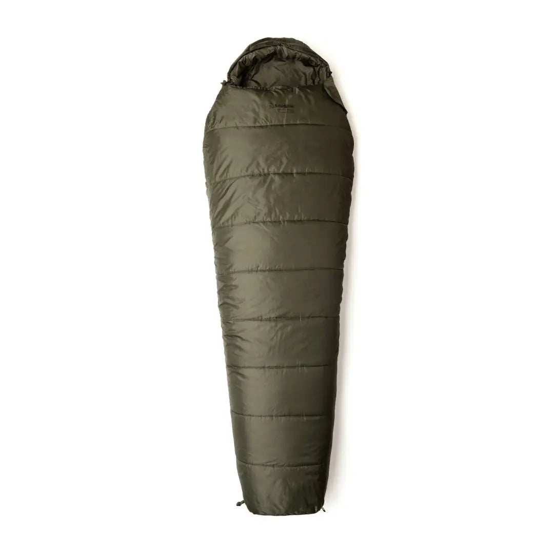 Olive green Snugpak Sleeper Lite mummy-style sleeping bag with quilted sections